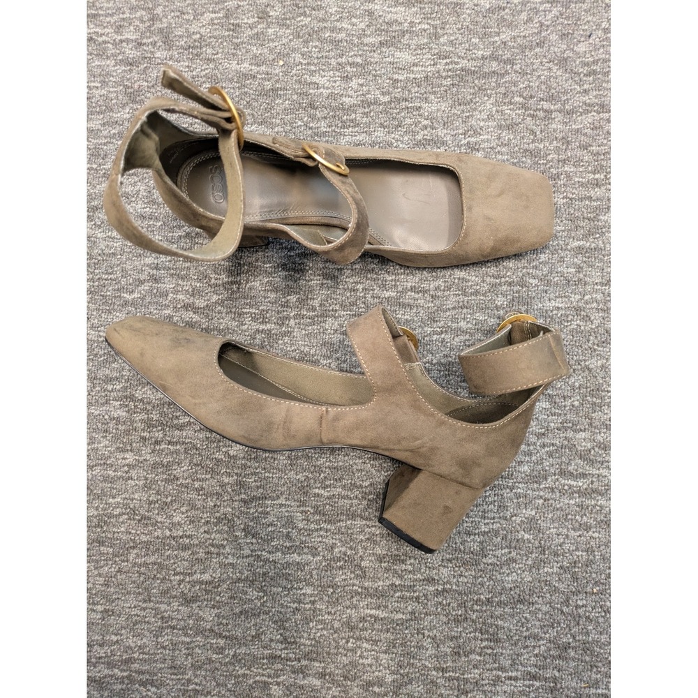 ASOS DESIGN Block Heels Women's 6 Olive Green Square‎ Toe Mary Jane